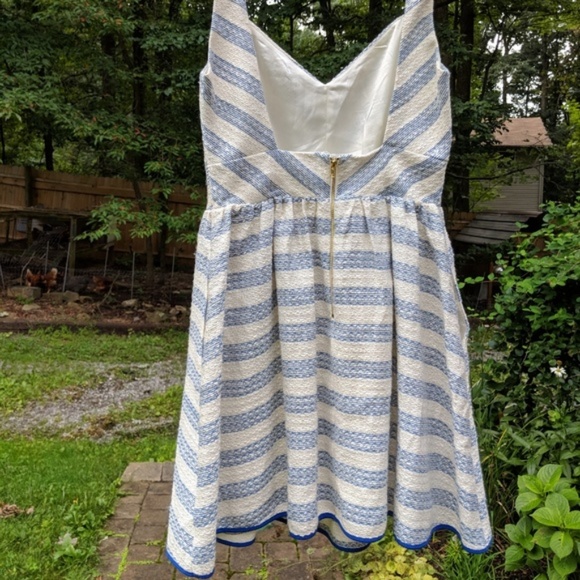 NWOT Line & Dot Blue and white striped dress Sz S - Picture 8 of 8